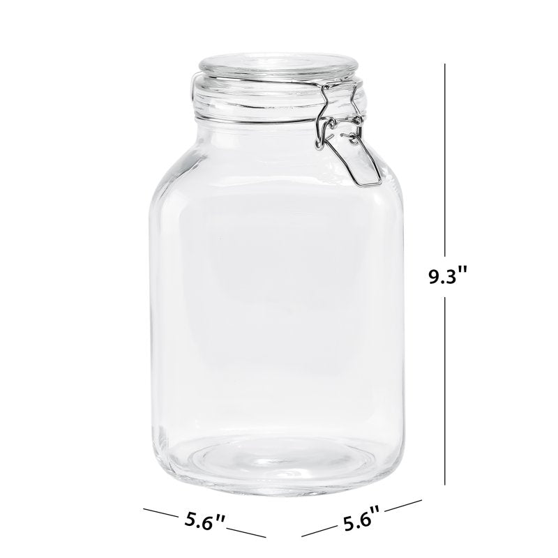 Airtight Glass Storage Jar with Locking Lid - 106 oz