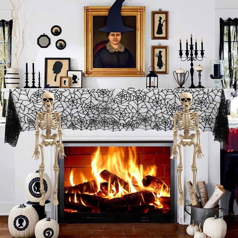 2-Pack Realistic Movable Halloween Skeleton Decorations 16 Inches