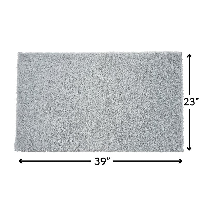 Soft Silver Bath Rug - 23 x 39 Inch Plush Absorbent Bathroom Floor Mat with Skid-Resistant Backing - Variation: Soft Silver, Single
