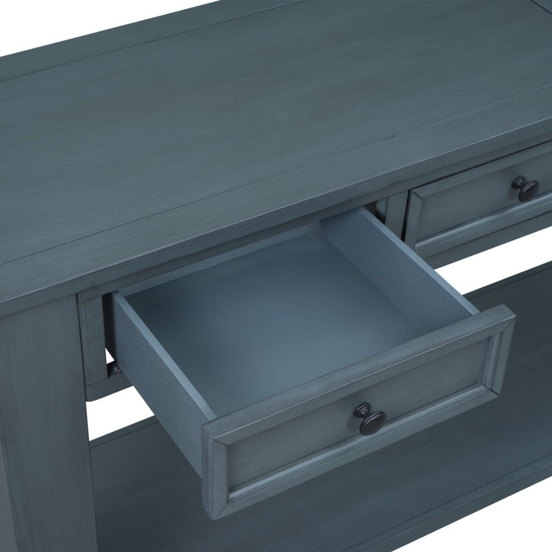 Solid Wood Console Table with Storage - Multiple Colors Available
