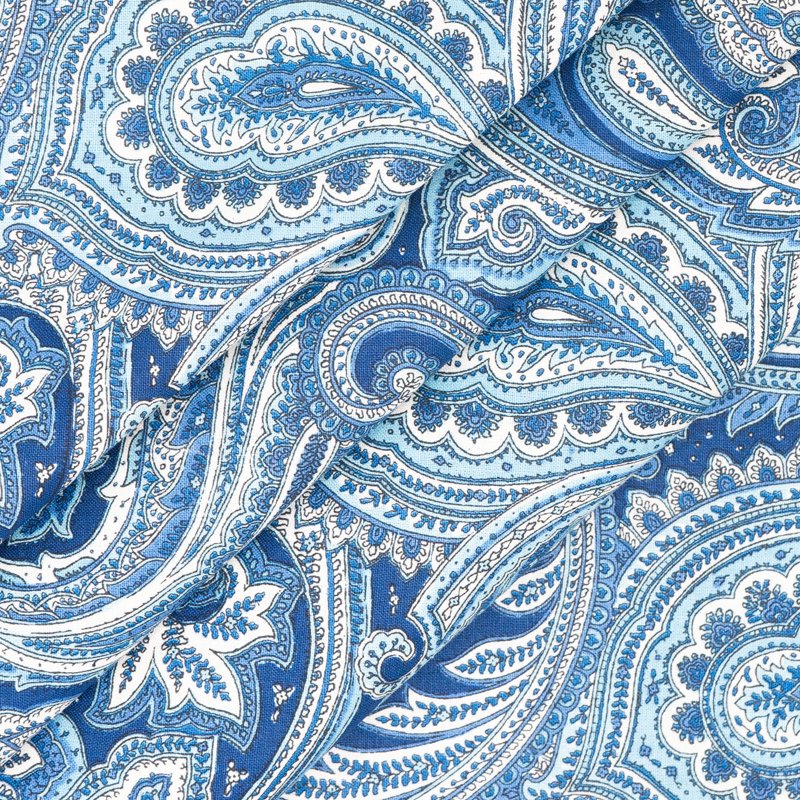 2 Pack Navy Paisley Cotton Fabric 1 Yard Precut for Quilting & Sewing