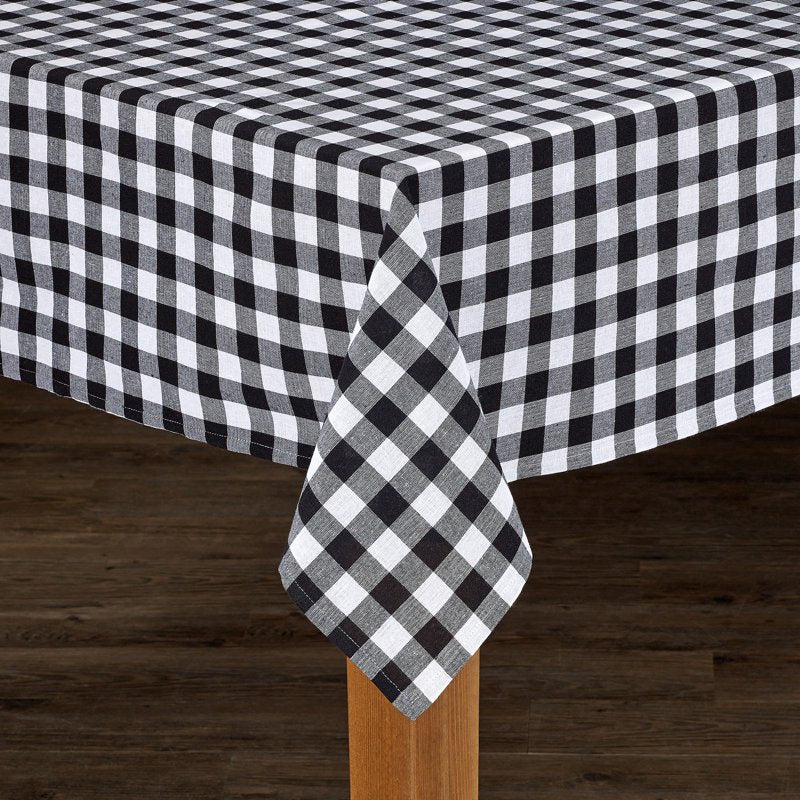 Buffalo Check Tablecloth - 100% Cotton, 70" Round - Green