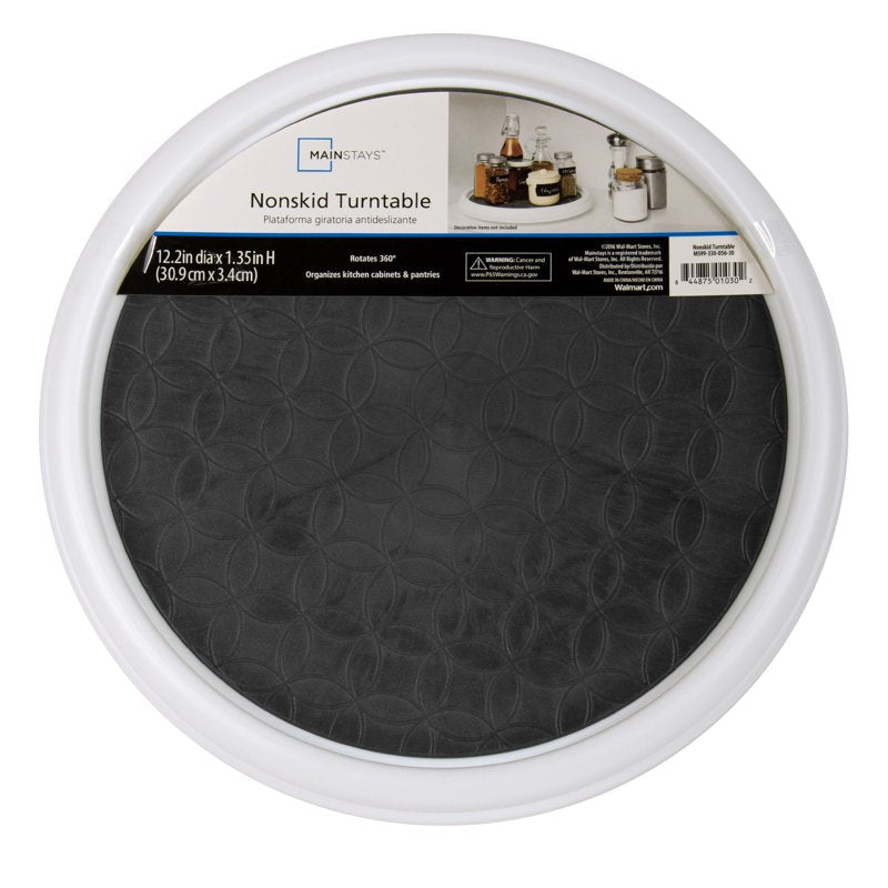 12" Non-Skid Plastic Lazy Susan Turntable Organizer - 2 Pack