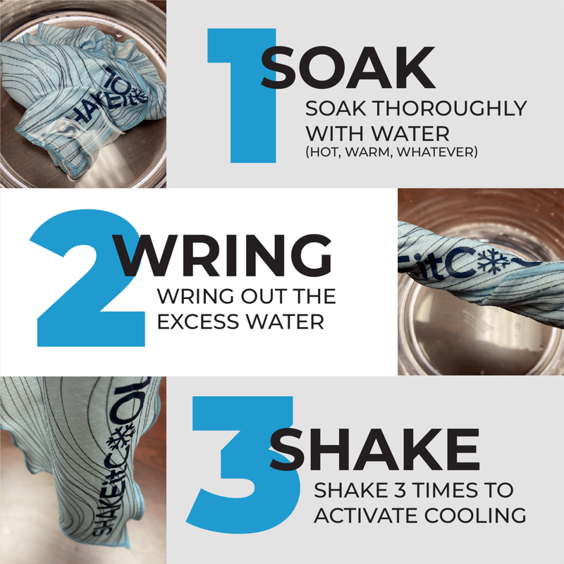 ShakeitCool UPF 40 Sun Protection Cooling Towel - Blue Camo 40x12in