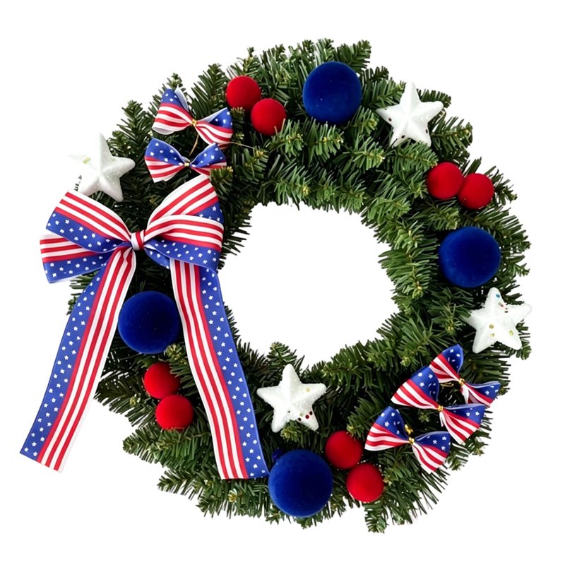 Patriotic Wreath 250th Anniversary Independence Day Decor - Variation 0C