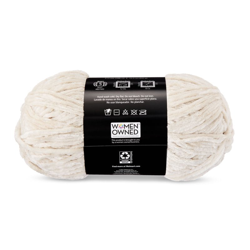 Velvety Yarn 315 Yards - Stone Color, Soft Polyester Craft Thread