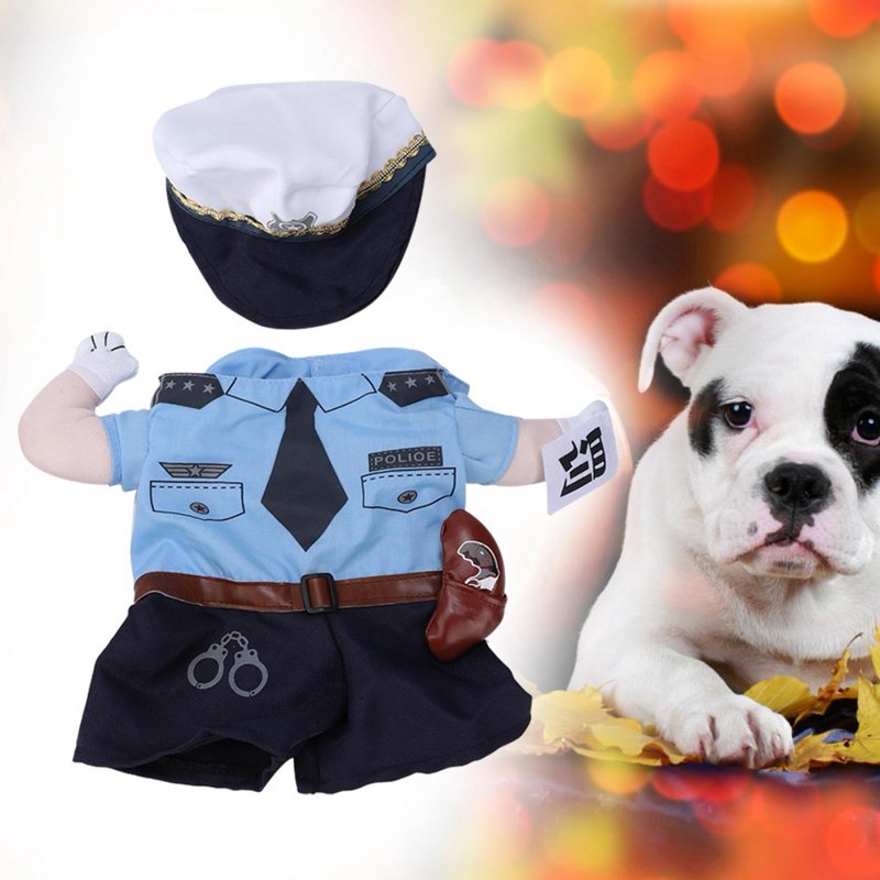 Pet Police Costume for Cats and Dogs Halloween Dress-Up - Penalty Police Uniform