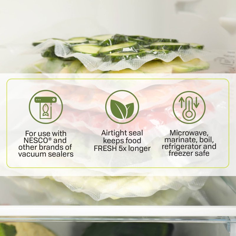 Vacuum Sealer Bag Rolls - 11" x 20' BPA-Free, 2-Pack