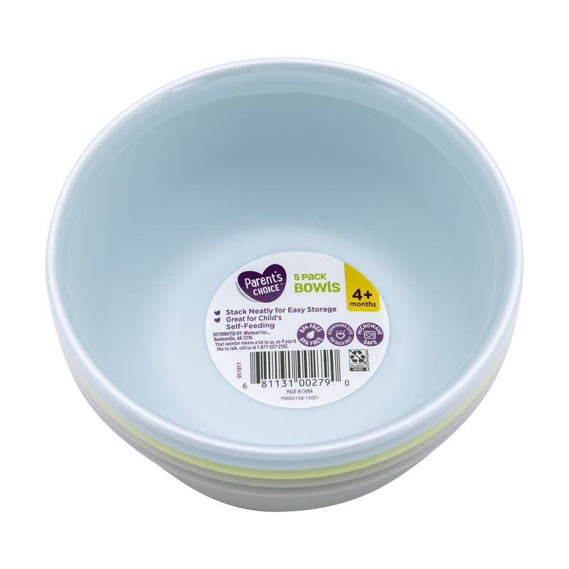 BPA-Free Baby Feeding Bowls - Pack of 5, Multi Colors - Single