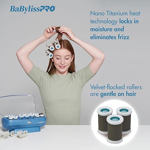 Jumbo Hot Rollers Set with Nano Titanium Technology - 12 Rollers