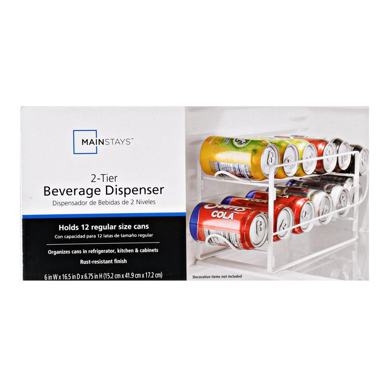 2 Pack 2-Tier Beverage Dispenser Stand - White Drink Organizer
