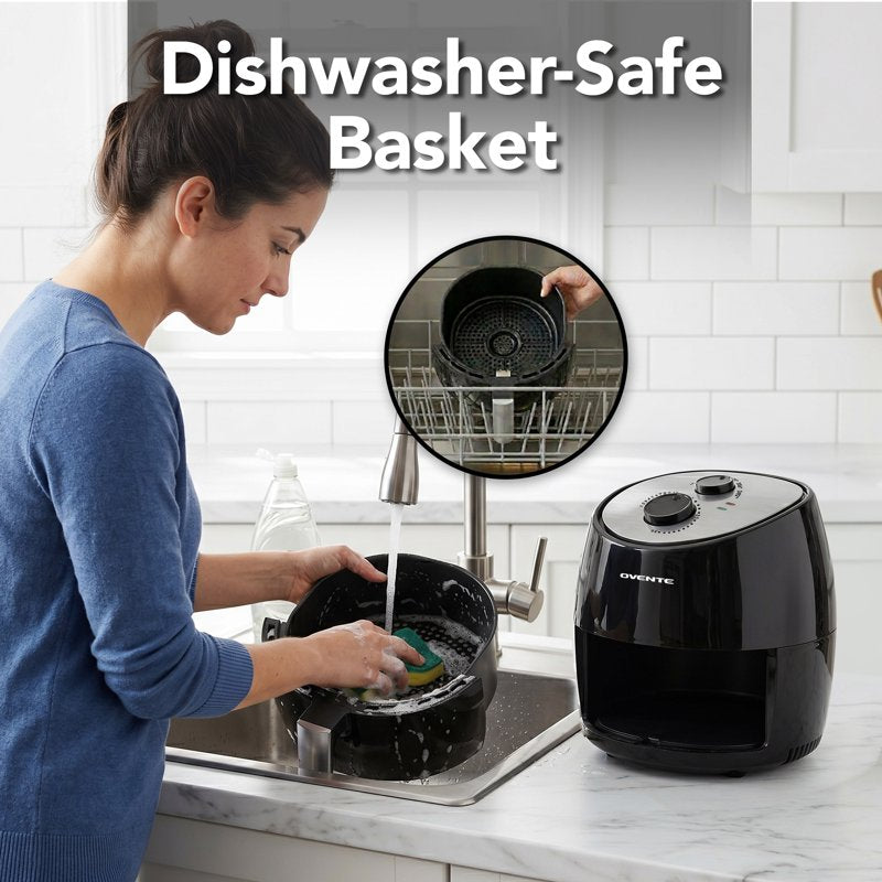 3.2 Qt Compact Air Fryer - 1300W Oil-Less Electric Cooker with Timer