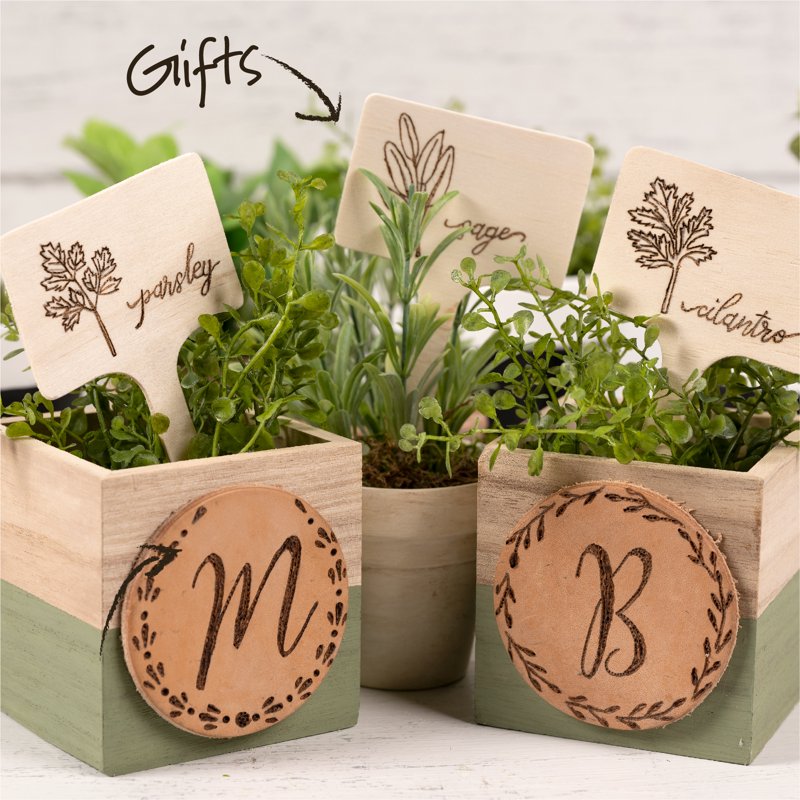 Plaid Decorative Wood Garden Stakes - Set of 12 Customizable Plant Pokes