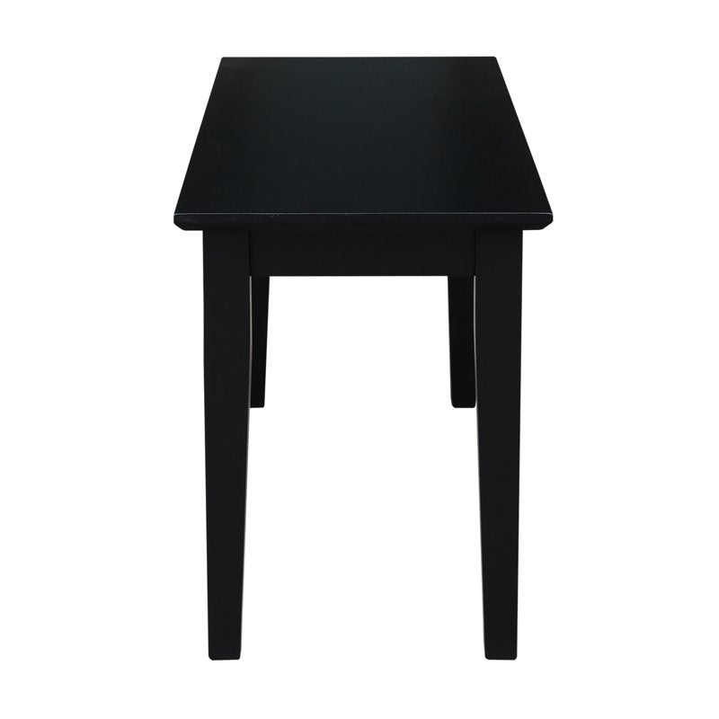 39-Inch Shaker Wood Bench - Unfinished Black