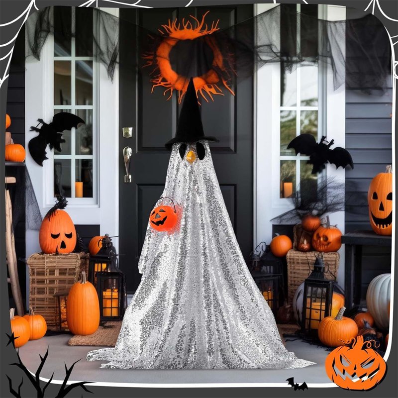 Halloween Disco Goose Outfit with Pumpkin Pouch for 23-Inch Cement & Plastic Lawn Geese - Variation P