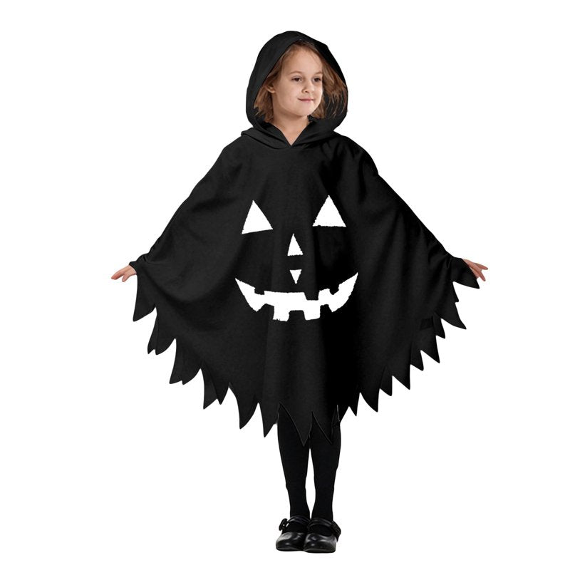 Kids Ghostface Halloween Costume Cape - Black Fancy Dress, 10-12 Years