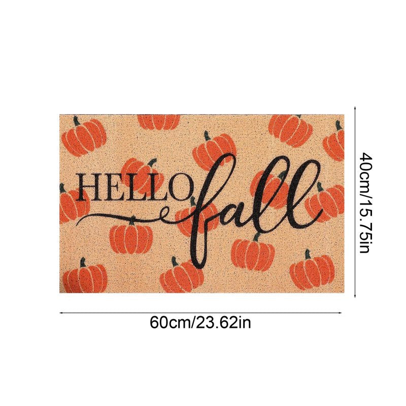 Halloween Thanksgiving Orange Doormat - Fall Absorbent & Non-Slip Rug, 23.62x15.74in - Holiday Decor, MPOISVA