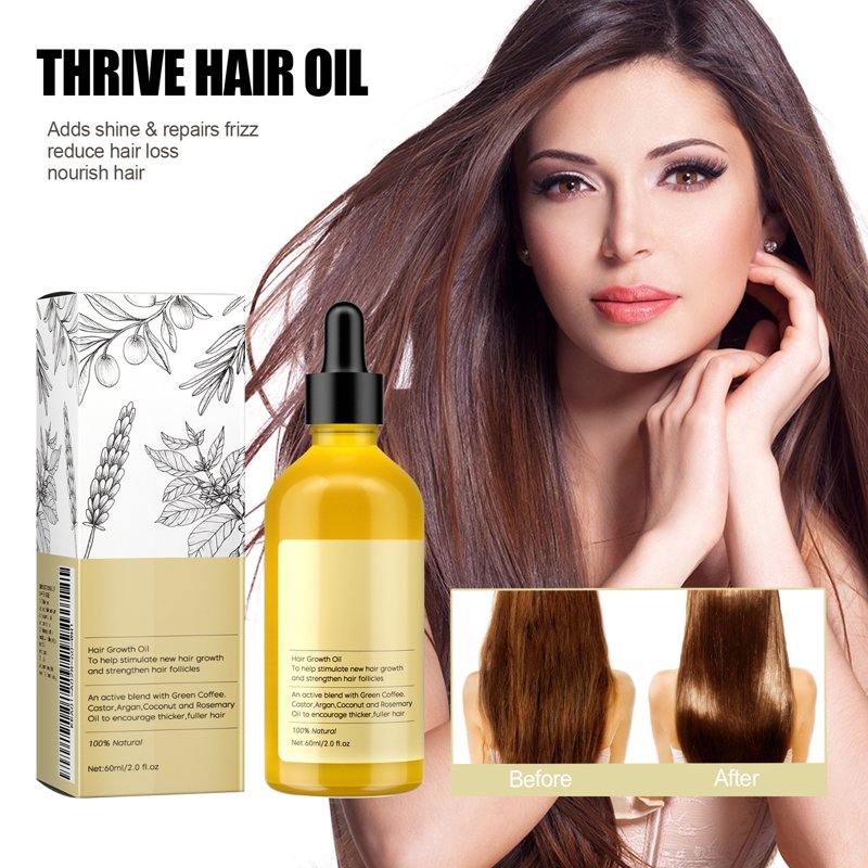 Hair Oil with Rosemary & Ginger - Nourishing Serum for Damaged Hair, 2 fl. oz