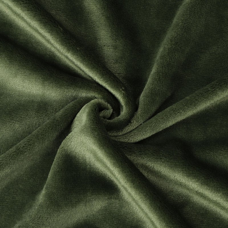 Twin Flannel Fleece Blanket - Fern Green 30x40 Inches Luxury Soft Comfort