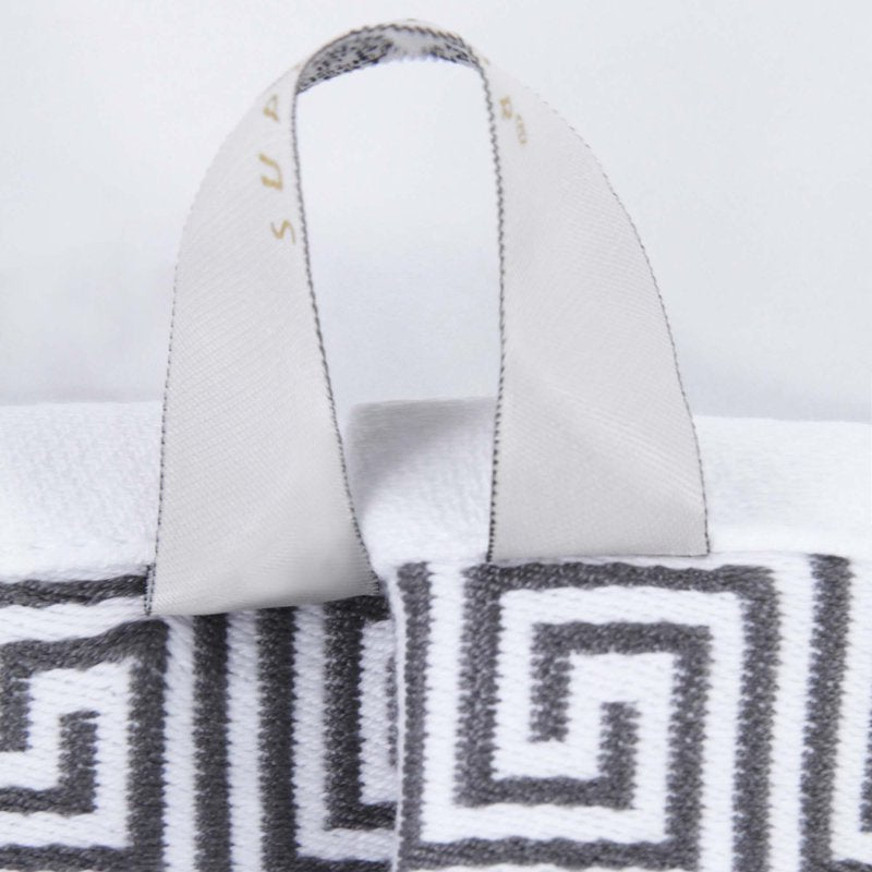 Superior Athens 8-Piece Cotton Greek Scroll Towel Set - Grey, Quick Dry