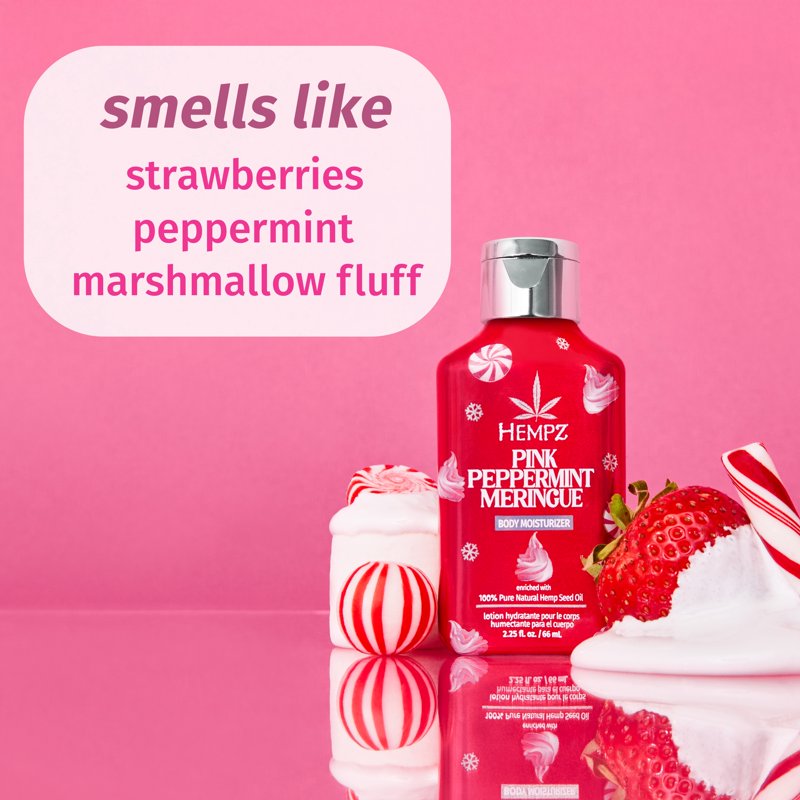 Pink Peppermint Meringue Body Moisturizer - Hemp Seed Oil Formula