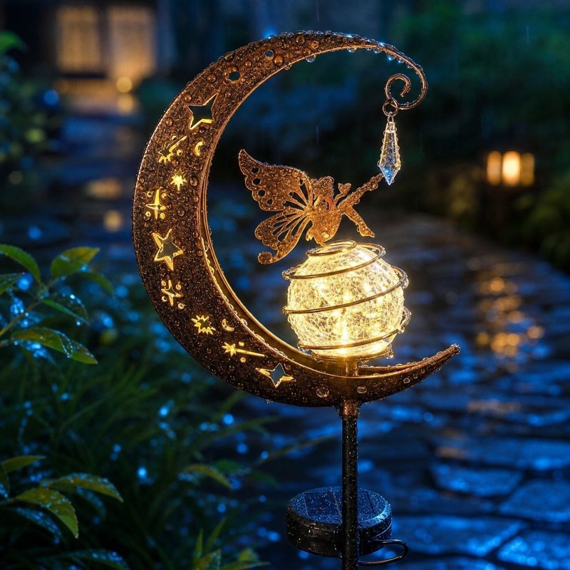 Outdoor Solar Flower Lamp A - Waterproof Garden Hanging Light Decor