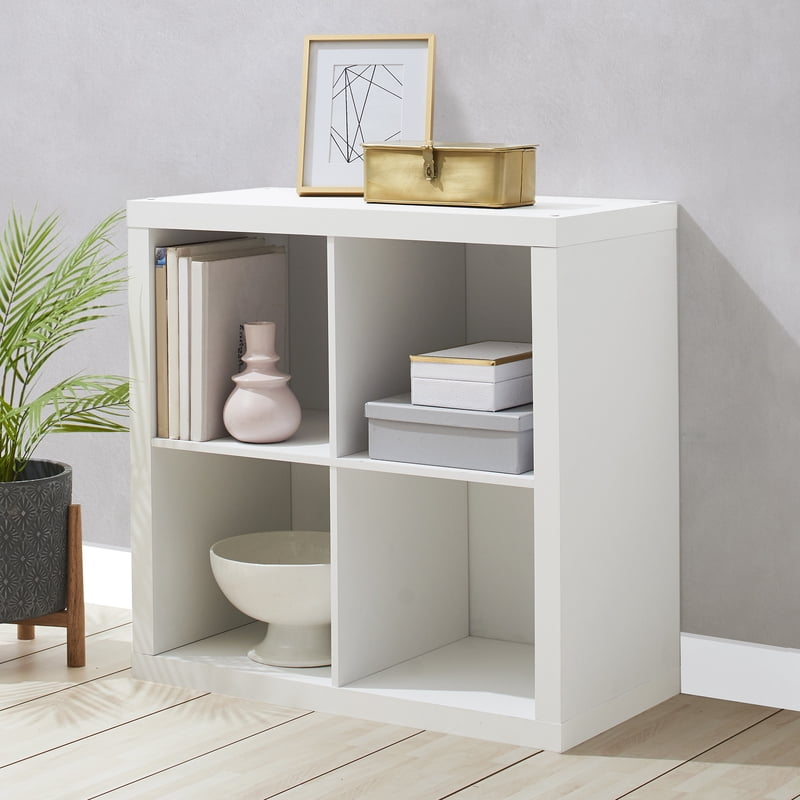 4-Cube Storage Organizer - White Texture, Easy Assembly