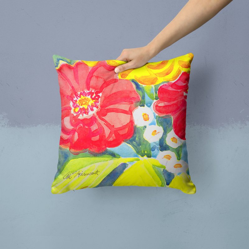 Flower Sunflower Decorative Fabric Pillow 14x14 Inches - Variation: Flower 6135, 14
