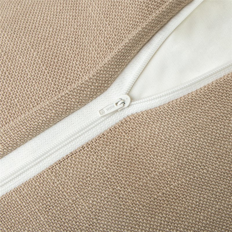 Beige Linen Tassel Farmhouse Throw Pillow 18x18 with Insert - 2 Pack - Variation of THIS listing