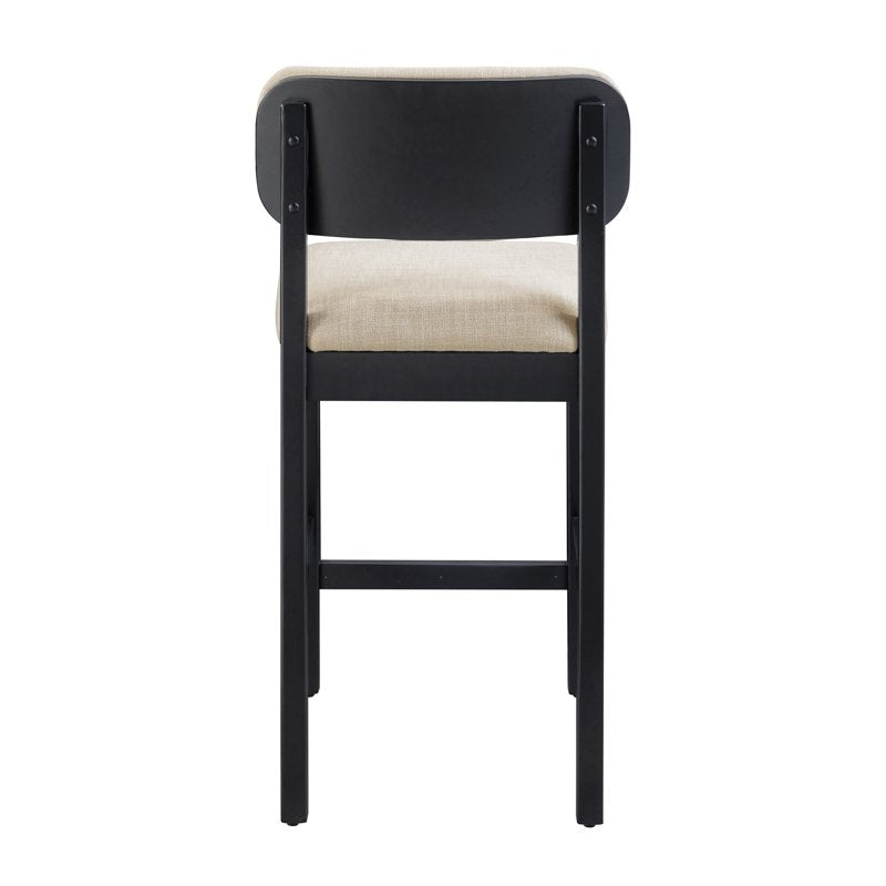 Juliet Counter Stools Set of 2 - Black & Cream - 25" Height