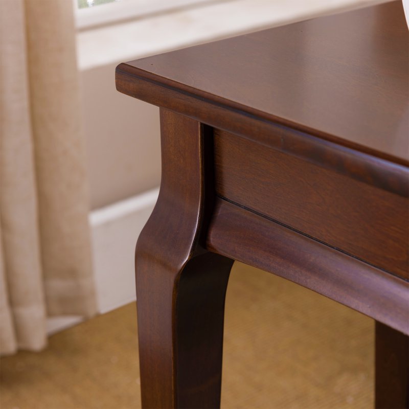 Solid Wood Narrow Side Table with Shelf - Multiple Finishes