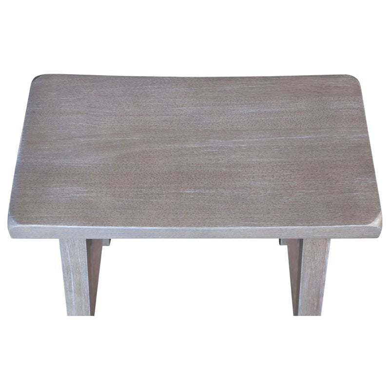 Saddle Seat Counter Height Stool - Washed Gray Taupe, 24-Inch Seat