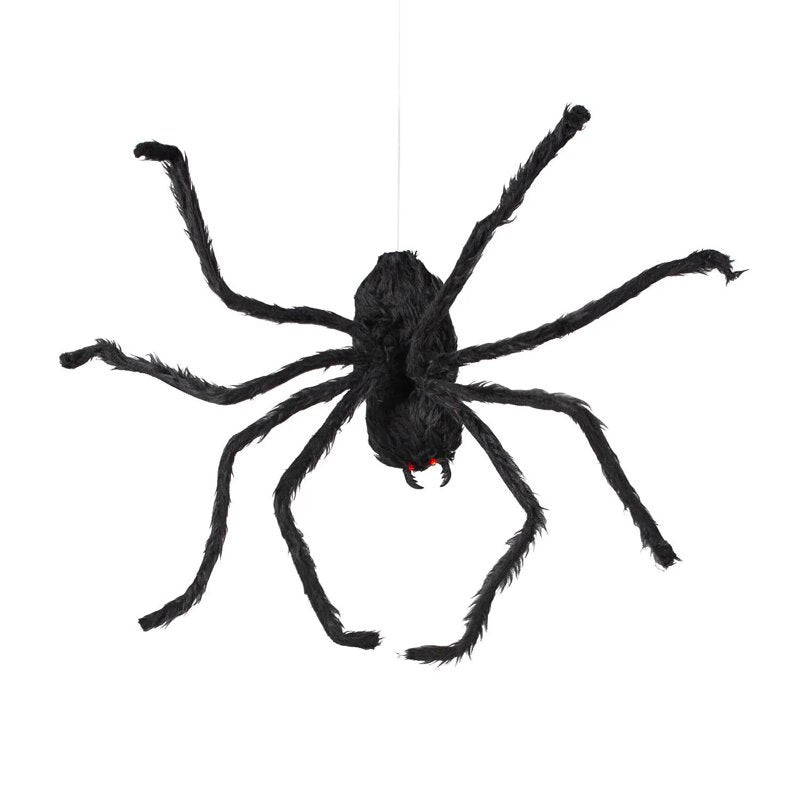 2.6 ft Animated Black Hairy Spider Halloween Decor - Motion & Lights