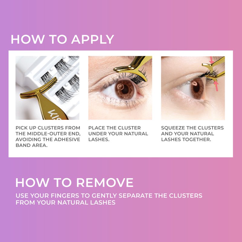 Self-Adhesive Wispy Lash Clusters - 30 Count Press-On Eyelash Refill