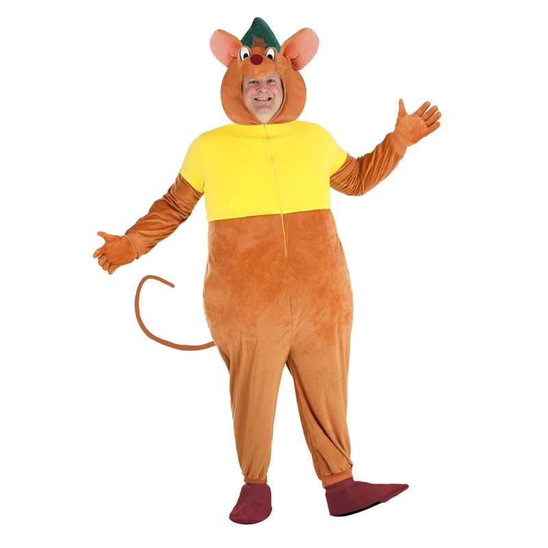 Plus Size Men's Cinderella Gus Gus Costume 3X Deluxe Furry Jumpsuit