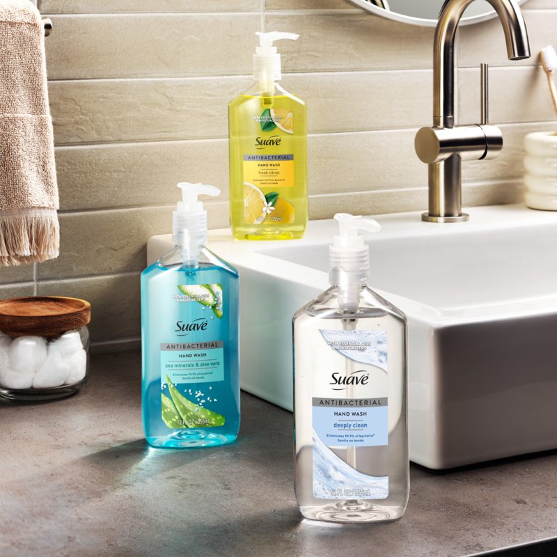 Antibacterial Hand Wash Soap - Kills 99.9% Bacteria, Sea Minerals & Aloe, 12 fl oz, 6 Pack