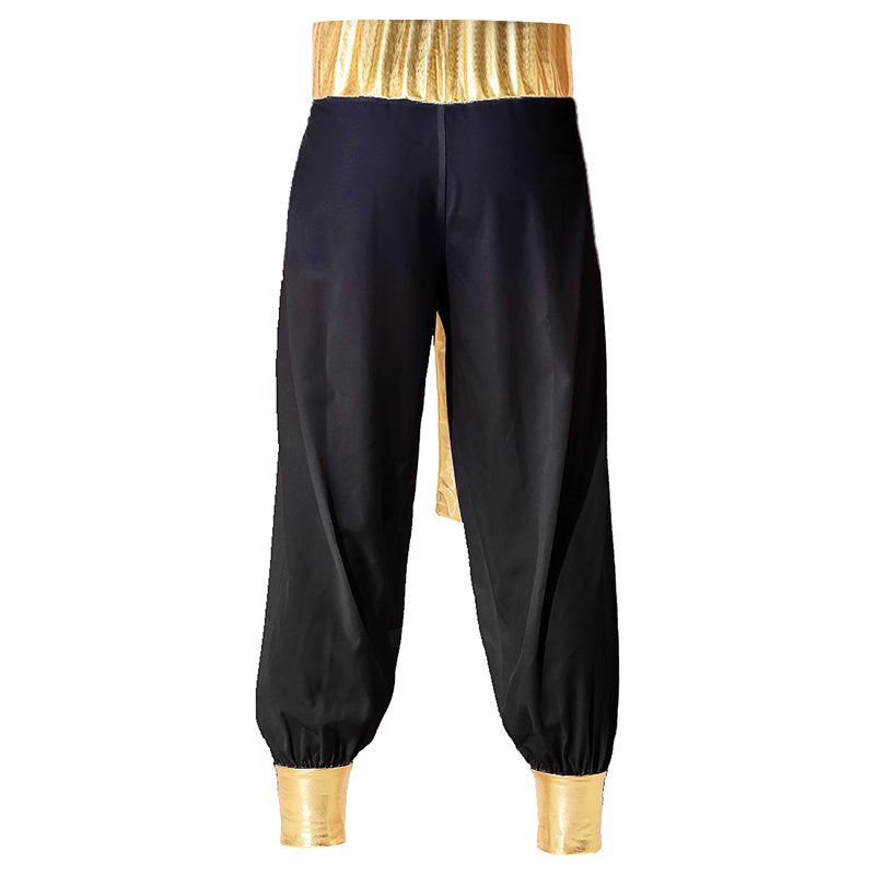 Men's Arabian Prince Costume Vest & Harem Pants Set - Dark Purple & Black XL