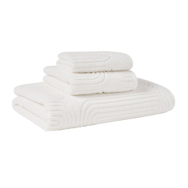 Textured Bath Towel Off White 56x30in - Soft 100% Cotton, Drew Barrymore