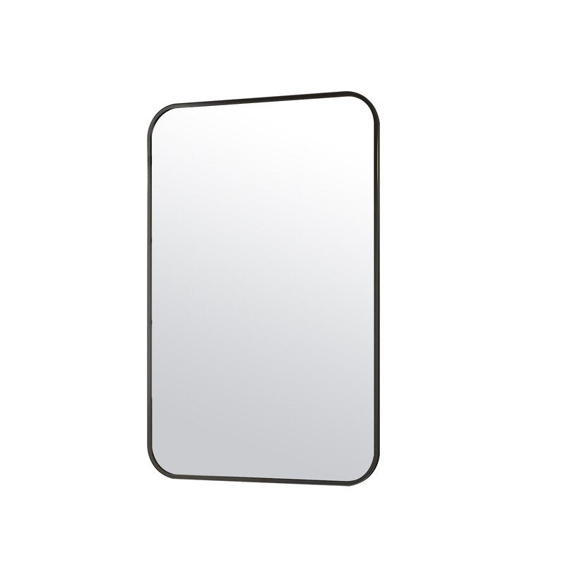 Bathroom Mirror 26x38 Inch Wall Mounted Rounded Edge Vanity Mirror Black - Clarvion