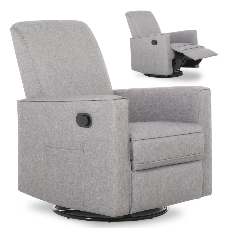 360° Swivel Glider Recliner Chair - Light Gray Upholstery