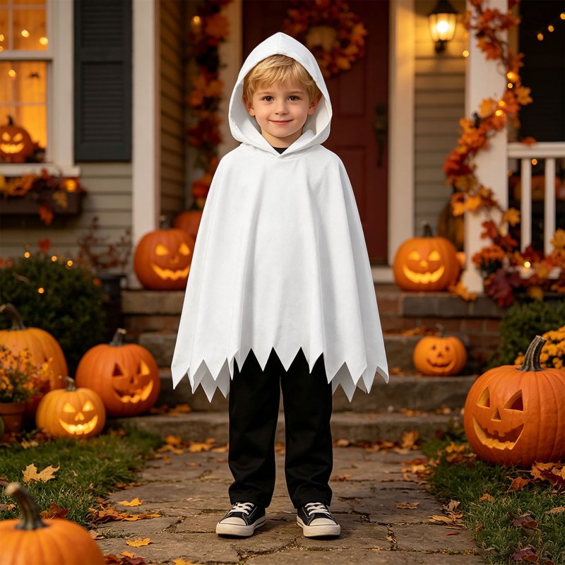 White Boys Halloween Costume Set with Cape and Pants - 6-9 Months