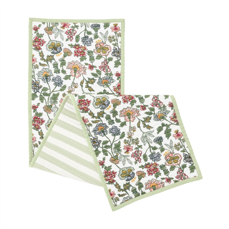 Wildflower Quilted Fabric Table Runner - 72" x 14"