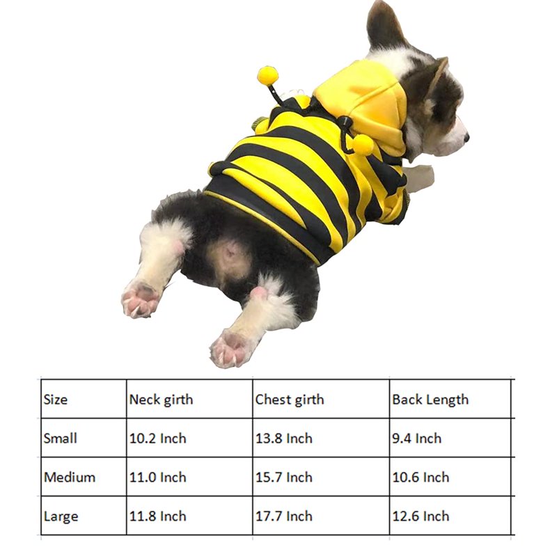 Pet Bee Halloween Costume XL for Cats and Small to Medium Dogs – Cosplay Dress Up
