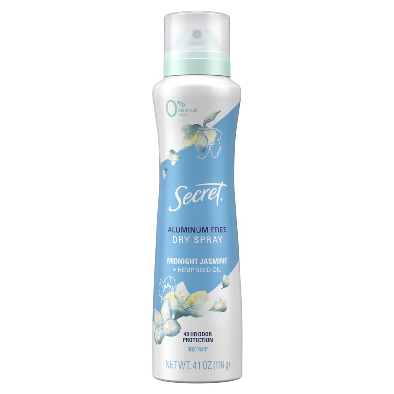 Aluminum-Free Dry Spray Deodorant for Women, Midnight Jasmine, 4.1 oz