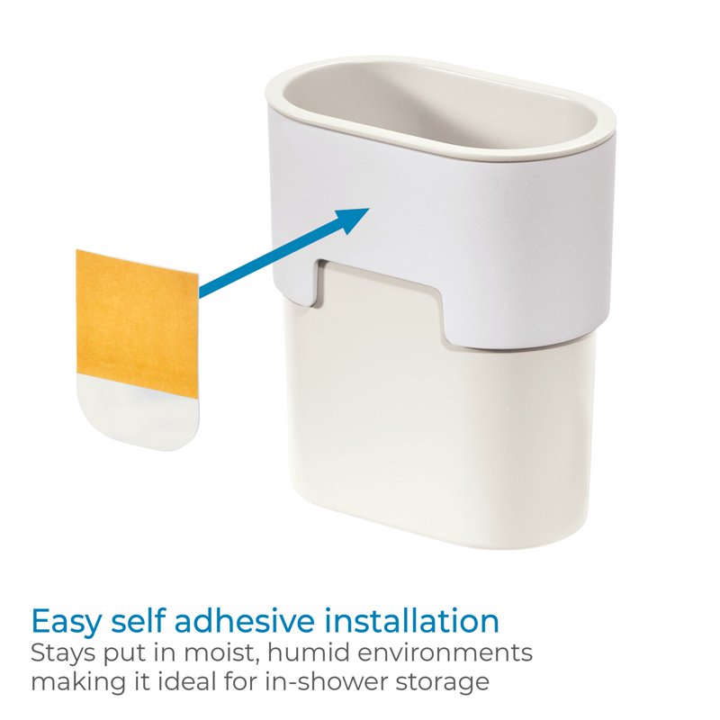 Self-Adhesive Bathroom Tumbler - Orleans Collection - Coconut & White - Single