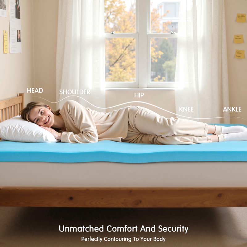 California King Gel Infused Memory Foam Mattress Topper - 3 Inch Thick Cooling Support