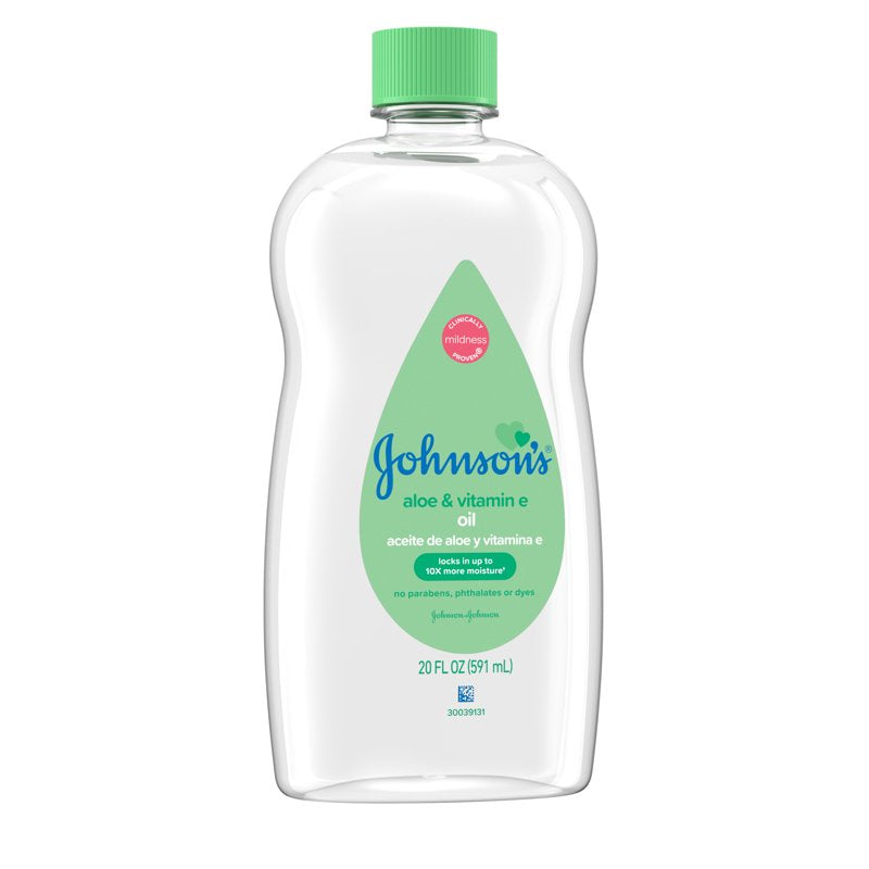 Baby Oil with Aloe Vera & Vitamin E - Gentle Moisturizing Skin Care, 20 fl. oz