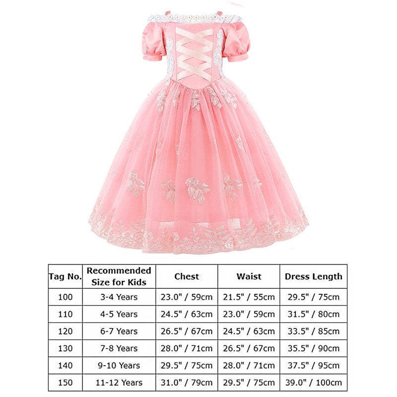 Girls Cinderella Princess Costume Dress for 9-10 Years Peach Pink - Fairy Tale Halloween Carnival Dress Up