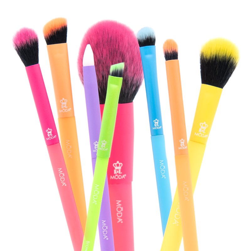 8-Piece Professional Makeup Brush Set - Vegan Synthetic Face & Eye Brushes