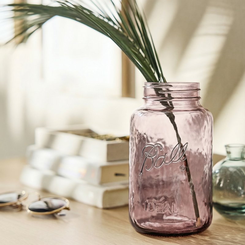 32 oz Vintage Rose Mason Jars - 4-Pack Quart Canning Jars
